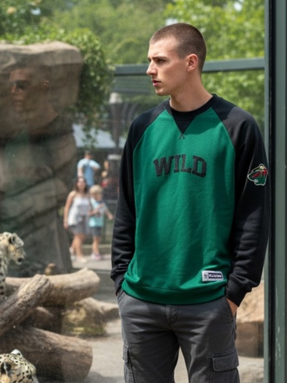 Reebok Green and Black Wild Long Sleeve Shirt